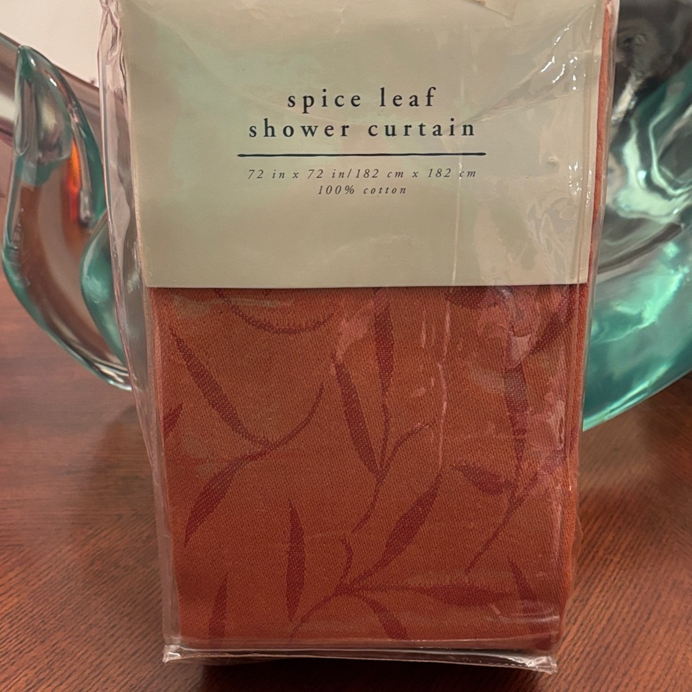 Pier 1 Spice Leaf Shower Curtain - Rich Orange
